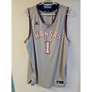 Kansas Jayhawks NCAA Adidas Basketball Jersey Mens Size XL #1 Beware Of The Phog